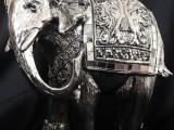 Silver Plated Hand Made Elegant Elephant Figurine 6 Inch in height.