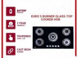 Euro 5 Burner Glass Top Gas cooker Hob