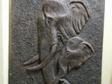 Elephant mother & baby wall picture