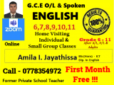 English Grade 6,7,8,9,10,11 Classes - G.C.E O/L - ඉංග්‍රීසි උපකාරක පන්ති