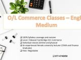 O/L and A/L Commerce classes- ENGLISH MEDIUM